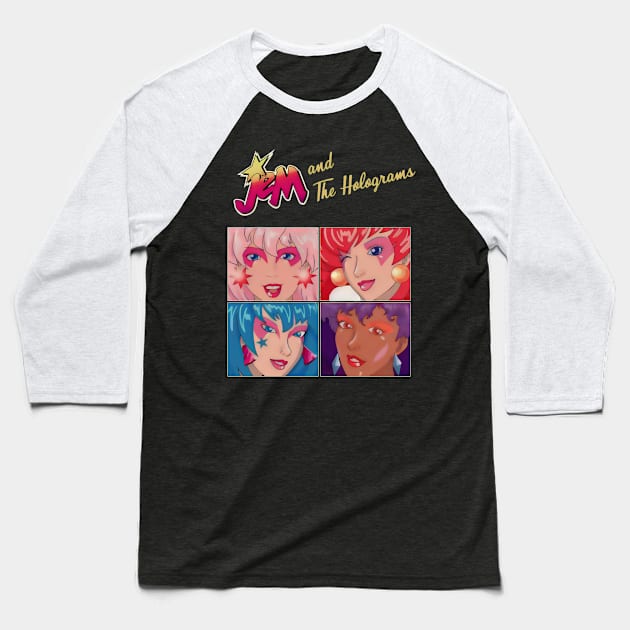 Border Of Jem and The Holograms Baseball T-Shirt by AFTERxesH